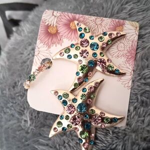 🎉Gold Starfish Earrings & Ring Size 6